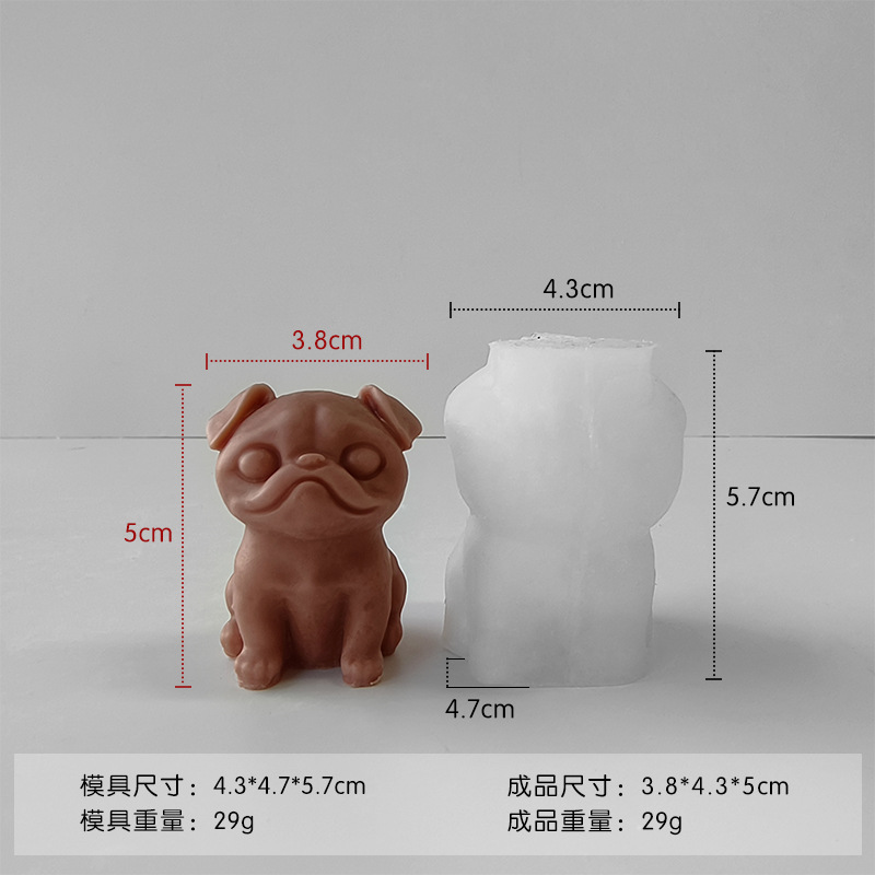 Jiahuimei cachorro enojado vela molde de silicona DIY hecho a mano epoxi animal cachorro enojado molde de yeso