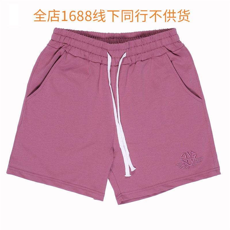 ANVTT embroidered cotton (95%) small Terry basketball shorts men's loose sports fitness four-point ball pants breathable