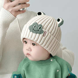 婴儿秋冬季帽子护耳保暖毛线帽公主宝宝婴幼儿加厚针织女童可爱
