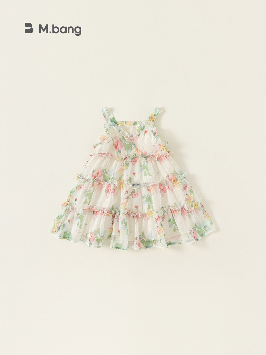 Yubao ropa infantil vestido de flores para niños dulce vestido de verano vestido de princesa de cabina vestido de bebé