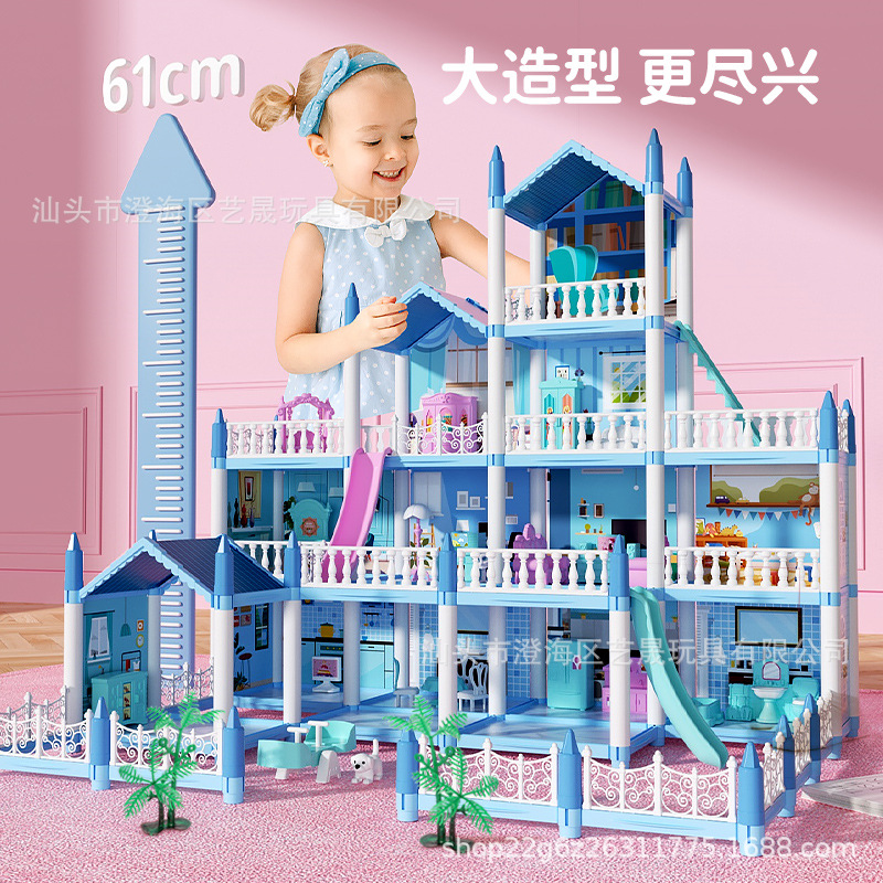 Casa de Juegos para niños juguetes grandes Villa princesa Castillo casa muñecas rompecabezas montado regalo del Día Los Niños la muchacha