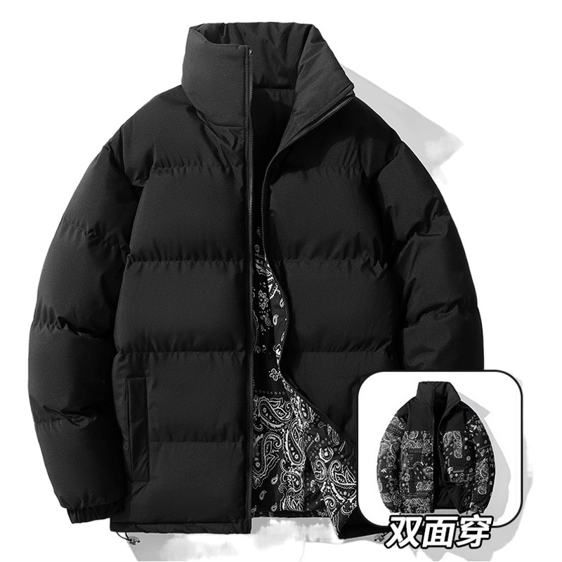 Hong Kong estilo de los hombres de doble cara usable engrosada hombres de algodón acolchado abrigo de invierno de la solapa caliente de algodón acolchado de la marca de moda de la chaqueta de los hombres de algodón acolchado fabricante