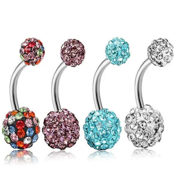 Physiological set stainless steel, clay, belly button piercing, Amazon, 8 pieces