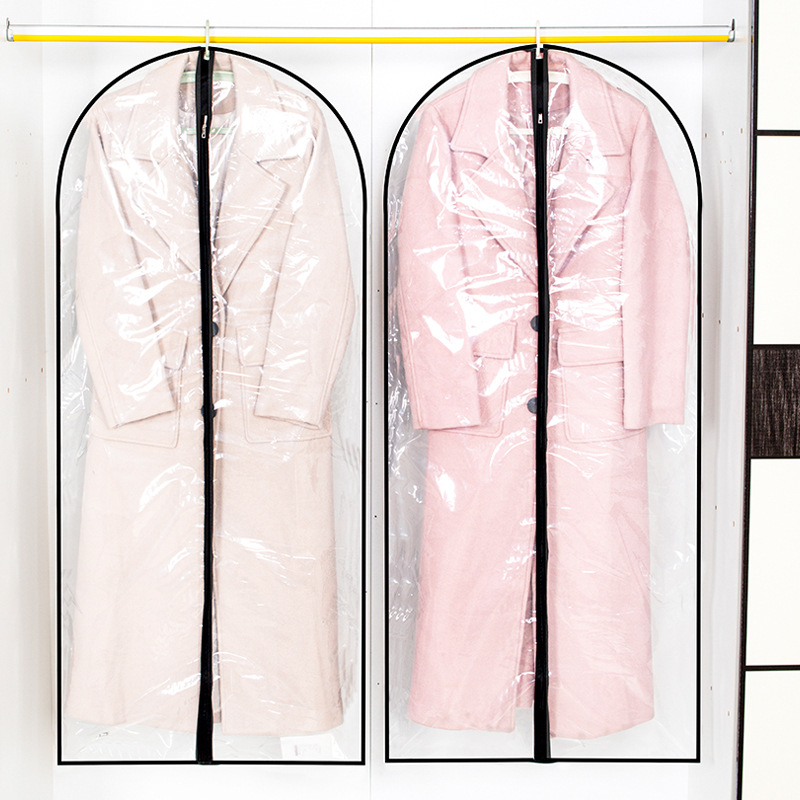 cubierta de polvo de ropa transparente cubierta de ropa colgante cubierta de abrigo bolsa de almacenamiento tipo colgante cubierta de polvo de ropa doméstica cubierta de pluma