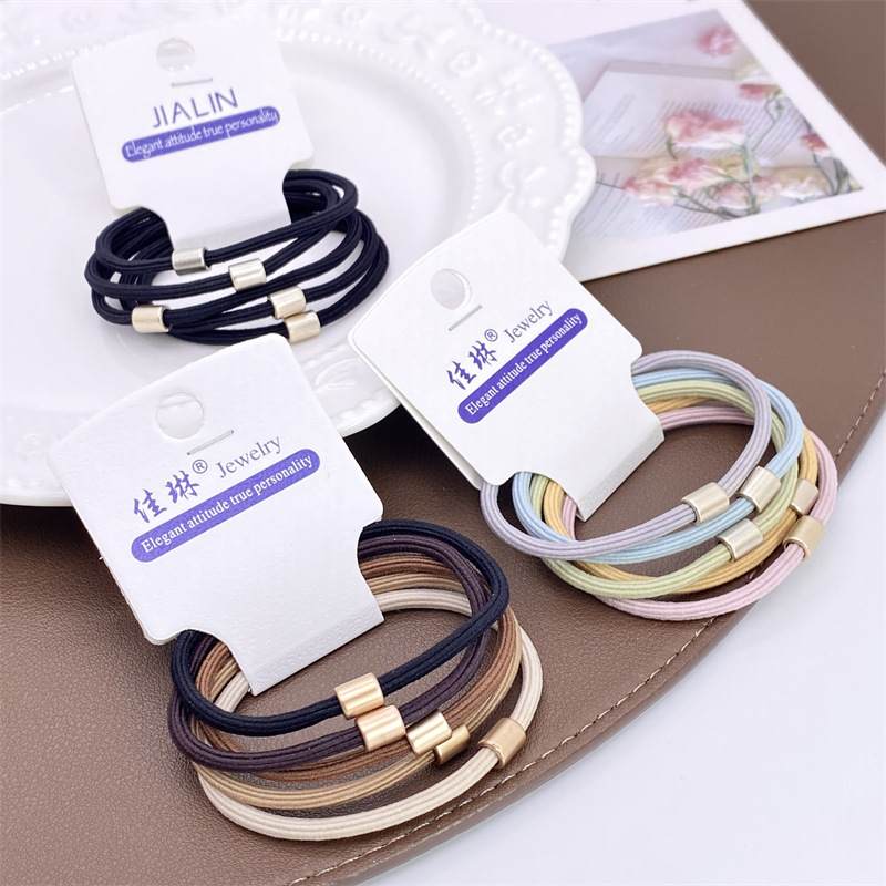 La nueva muchacha de las mujeres de alta textura de goma pintura de tres flores diadema supermercado dos yuanes tienda accesorios para el cabello accesorios de la cabeza