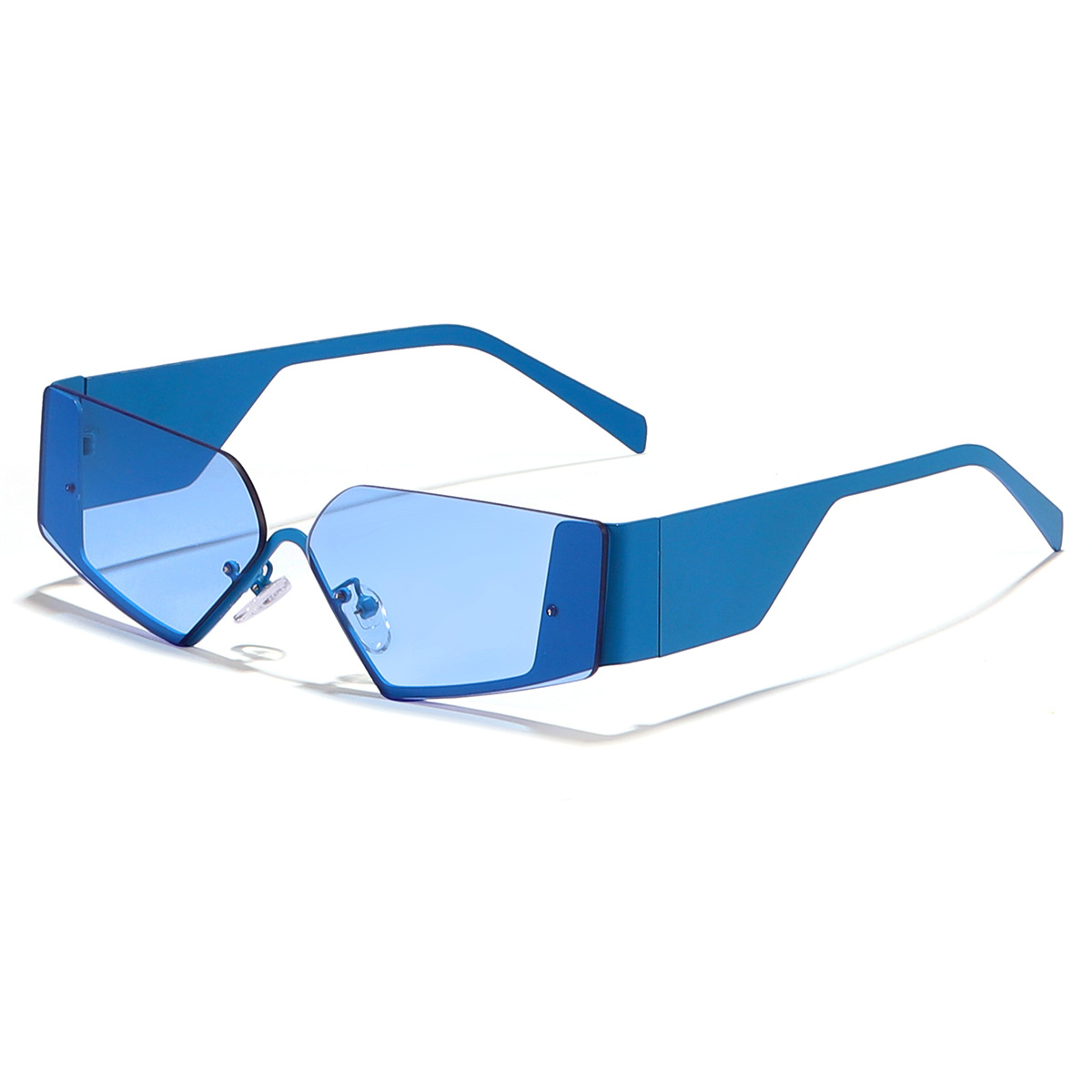 2024 nuevas gafas de sol con parasol Y2K con borde de caja de metal para mujer, gafas de sol personalizadas de estilo retro cóncavo transfronterizo