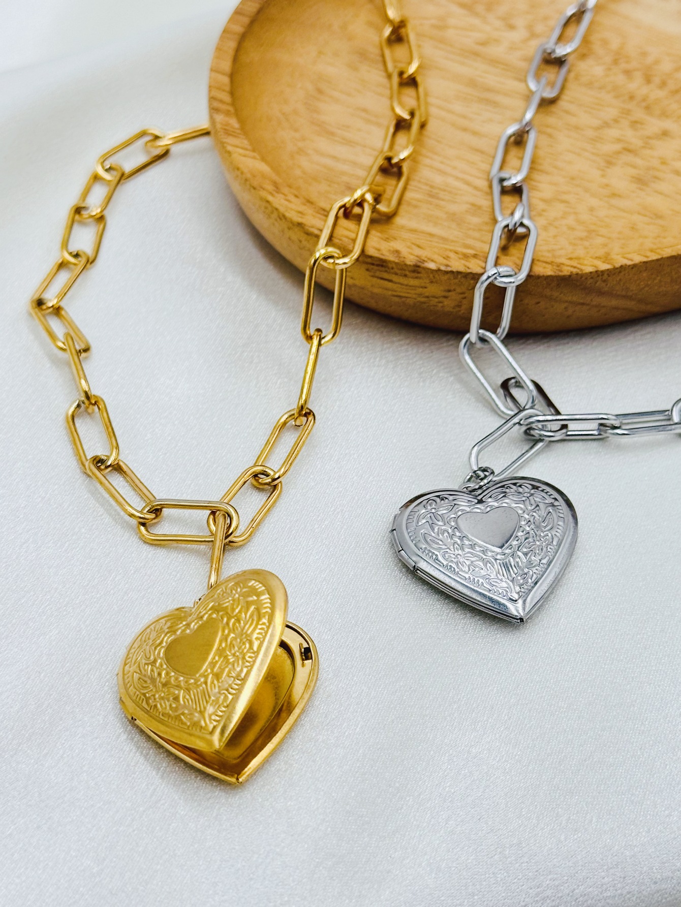 Pendant Necklace Classification 304 Stainless Steel Chain Material Wholesale Jewelry Elegant Simple Style Streetwear Heart Shape 304 Stainless Steel Plating Stainless Steel Necklaces