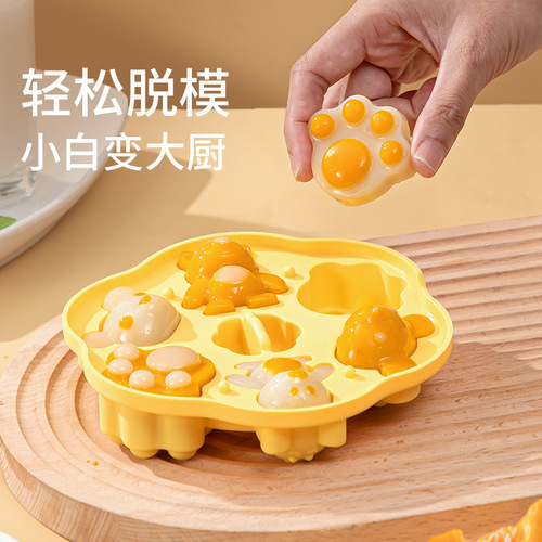 Baby food supplement steamed cake mold infant silicone retort tool cat claw cake grinder shape pastry baking