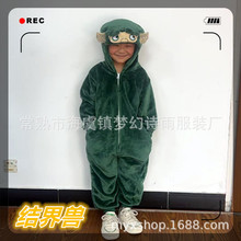 演出服儿童男女结界兽拉布布库洛米法兰绒卡通动物连体睡衣家居服
