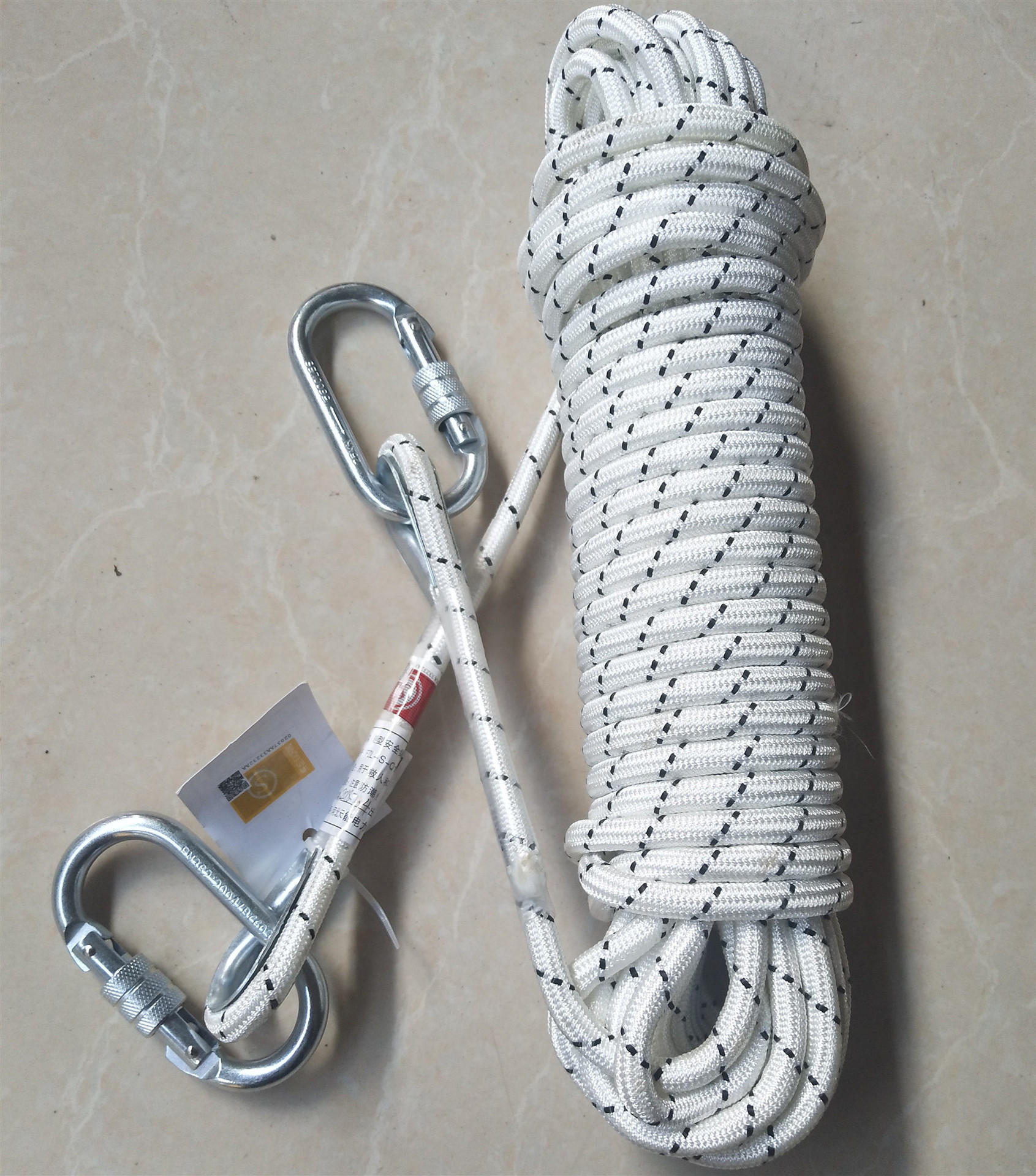 南通卡恩带3C认证绳，双钩，20米长度，10厘粗