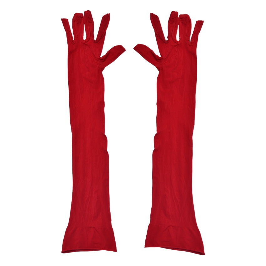 Qing He medias de seda guantes de cinco dedos aceite de caballo sedoso aceite dedo masturbación sexy pareja de novia guantes de mujer