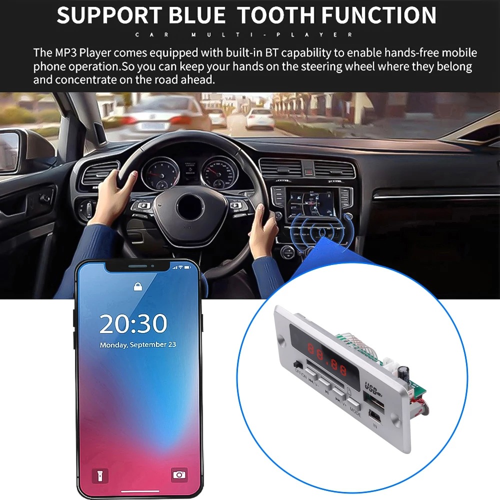 Lossless calidad de sonido MP3 decodificación placa 5,0 Bluetooth Junta de decodificación de coche soporte APE formato música dc12v image 5