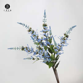 工厂直销 薰衣草鼠尾花仿真花绢布飞燕草假花 婚庆花束家居装饰花