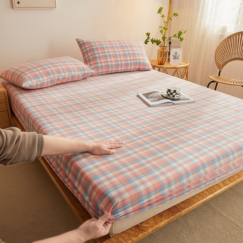 2024 nueva clase A de algodón teñido en hilo de algodón lavado funda de almohada para estudiantes