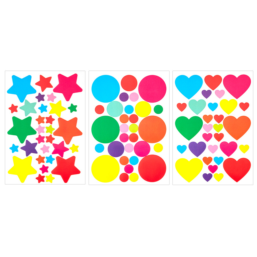 Cariño, color pegajoso, amor, círculo de estrellas, pegatinas decorativas autoadhesivas, pegatinas decorativas transfronterizas, pegatinas de marcas decorativas