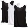 Women's ice silk tank top - black + white + black
