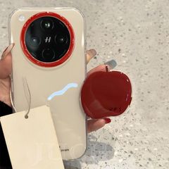 适用oppofindx8手机壳艺术感小众OPPOfindx8pro女简约红苹果支架
