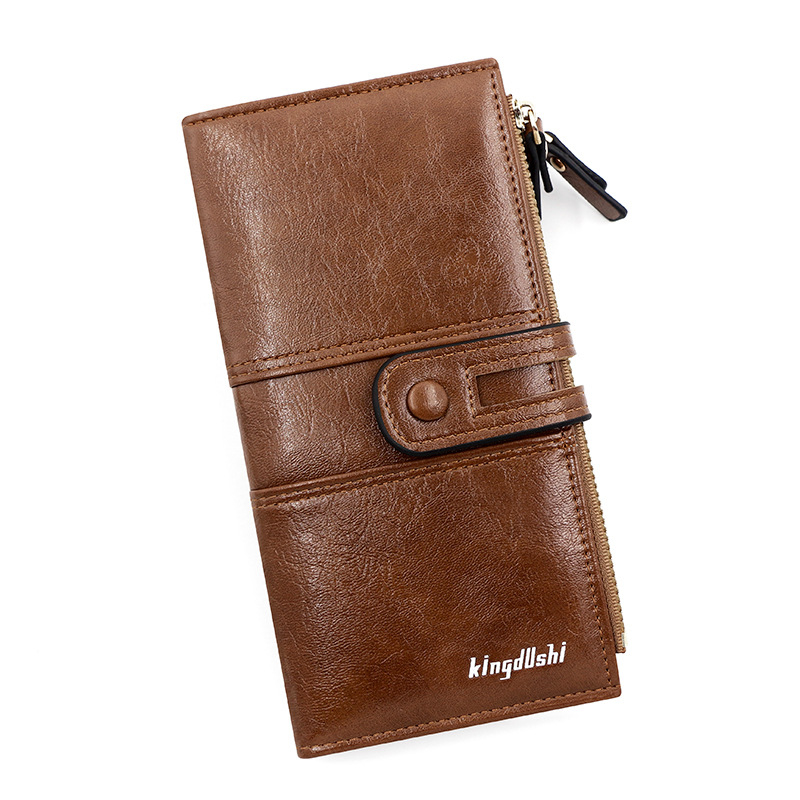 Nueva billetera larga de las mujeres de moda simple estilo coreano de gran capacidad hebilla cremallera bolsa de embrague multi-Tarjeta billetera