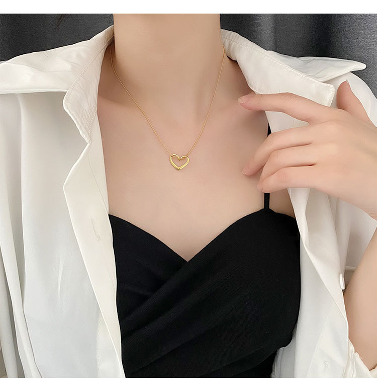 Fashion Heart Shape Titanium Steel Pendant Necklace 1 Piece