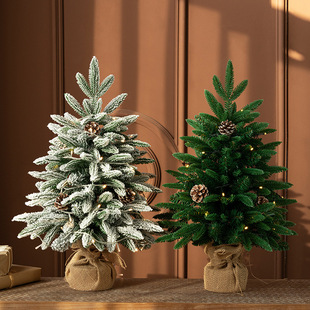Cross-border New Christmas Tree Christmas Cedar Green Decorations Snowflake Snow Tree Atmosphere Arrangement Supplies in stock