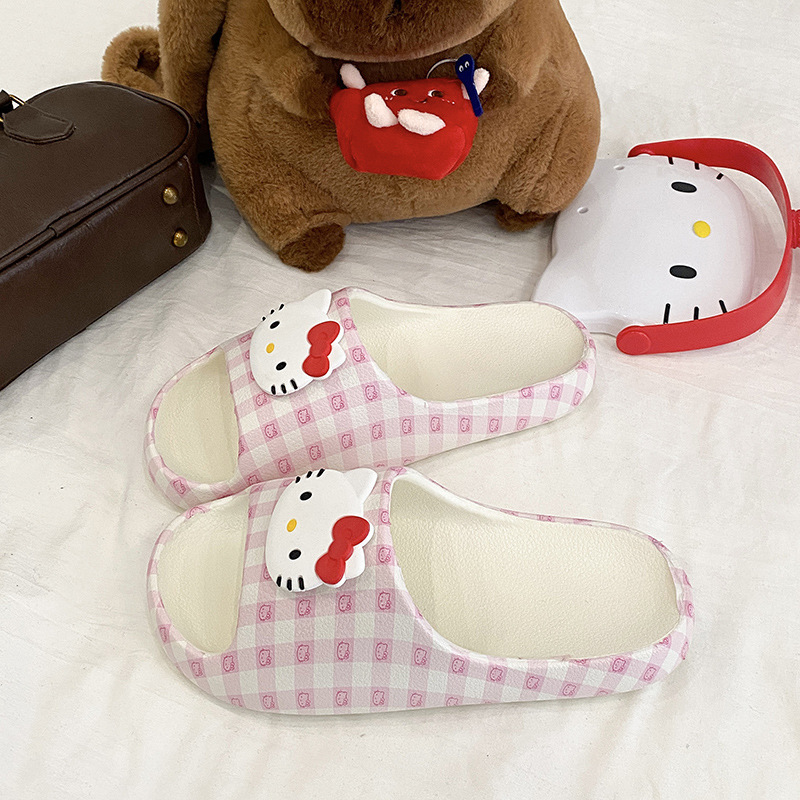 Cute Kt Cat High-Appearance Versatile Slip-On Slippers for Bathing, Non-Slip, Quick-Drying, Odor-Free, Trendy Slippers, Girly Style, Fashionable for Summer Cute Kt Cat High-Appearance Versatile Slip-On Slippers for Bathing, Non-Slip, Quick-Drying, Odor-Free, Trendy Slippers, Girly Style, Fashionable for Summer