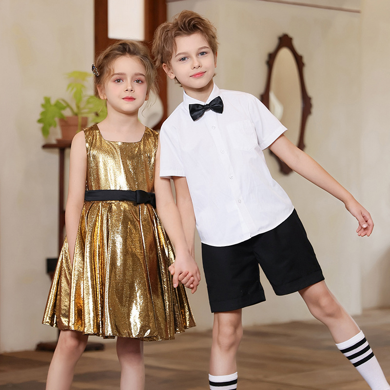 Uniforme de actuación del coro infantil del Día del Niño Uniforme de actuación para niños y niñas Jardín de infancia Escuela primaria y secundaria Vestido de recitación de poesía