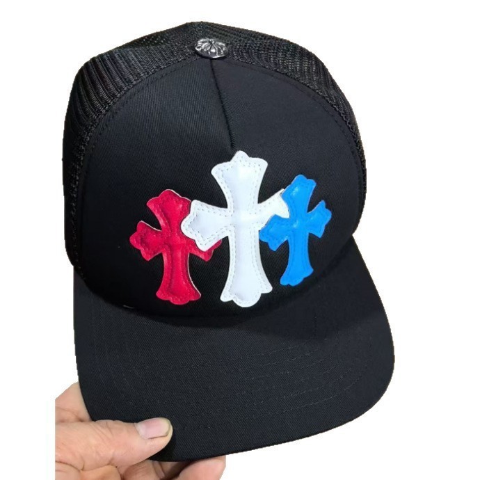 Chrome Hearts Triple Cross Patch Trucker Cap Black