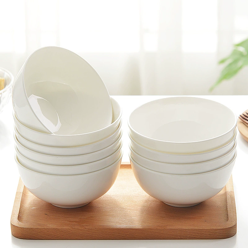 Tangshan Bone Porcelain Bowl House Set White Rice Rice Rice Rice Port Ceramic Bowl 2024 New Noodle Bowl tableware white porcelain bowl