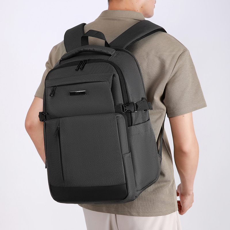 Mochila de color sólido transfronteriza hombre multicapa a prueba de rociadores bolsa de computadora de negocios colgar tirón mochila de viaje portátil al por mayor