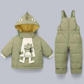 宝宝羽绒服套装女童男童冬装两件套新款婴儿婴幼儿加厚外套儿童棉
