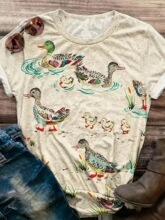 W 42172 Women's Round Neck T-Shirt Ůʿ���� ���R�d�羳