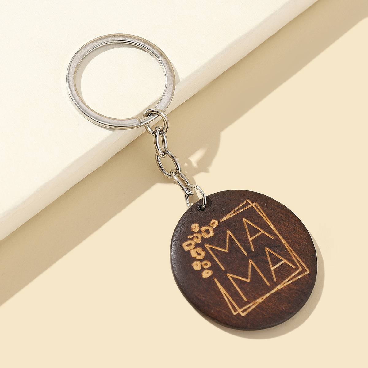 Mama Letter Solid Color Wood Mother's Day Women's Bag Pendant Keychain display picture 3