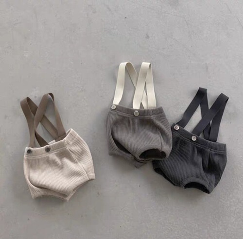 Korean style baby jumpsuit, spring and summer baby knitted overalls, baby pit strips and fart crawling clothes