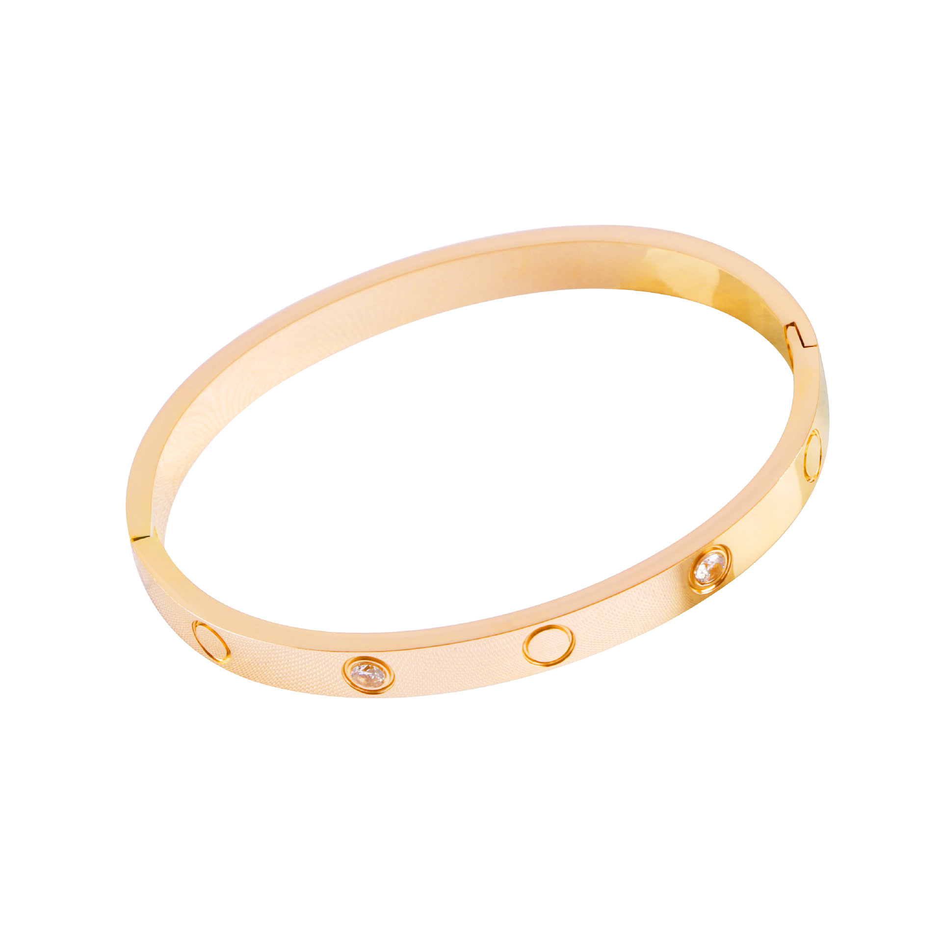 国境を越えて人気の高い留め金式ブレスレット、ダイヤモンド付きブレスレット、幅広・幅狭バージョン、18金チタン鋼ブレスレット、工場直送