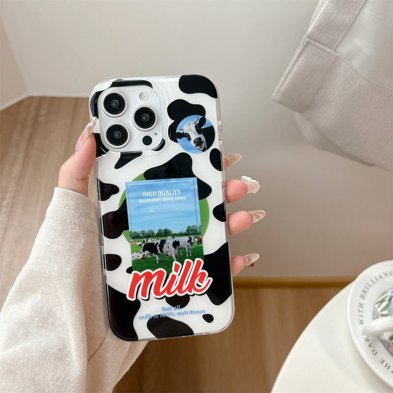 Creative New Cow Suitable for Iphone16Pro Mobile Phone Case Apple 15Promax Magnetic Stand 14P Japanese and Korean