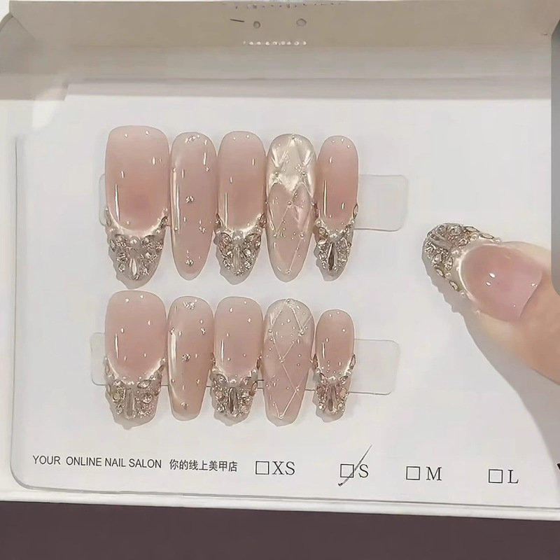 [Gold Foil Chanel] Purely Handmade High-Definition Cat-Eye Handmade Wearable Nails, Elegant Manicure, Versatile Fairy Style Nails