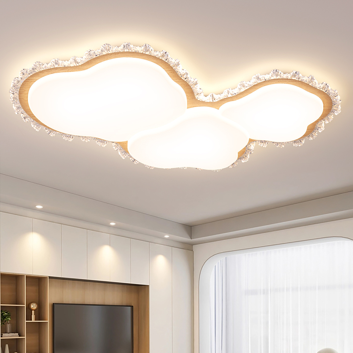 Luz de techo de la sala de estar moderna y ligera de lujo de alto nivel italiano minimalista de cristal nubes creativas de la luz principal 472L