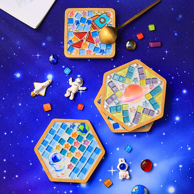 Mosaic diy handmade coasters kindergarten children's handmade material package primary school students creative handmade girls' toys