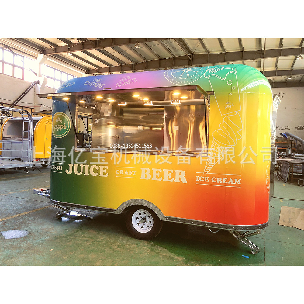 移动不锈钢多功能网红餐车小吃车咖啡车酒吧豪华咖啡奶茶油炸车