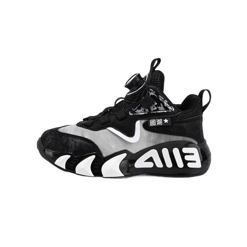 Botón giratorio zapatos para niños primavera 2025 nuevos zapatos de baloncesto para niños deportes para niños mayores con zapatos de algodón de lana de moda