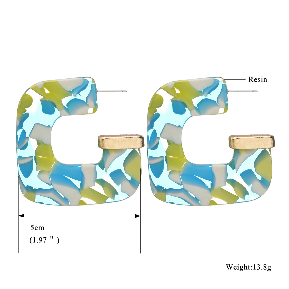 Alloy Cap G-shaped Acrylic Earrings display picture 1