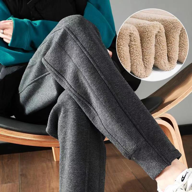Lamb Wool Pants for Women, Fleece-Lined Thickened Sweatpants, Autumn and Winter Slim-Fit Petite Women's Pants, Outerwear Cotton Pants, Winter Sweatpants Lamb Wool Pants for Women, Fleece-Lined Thickened Sweatpants, Autumn and Winter Slim-Fit Petite Women's Pants, Outerwear Cotton Pants, Winter Sweatpants