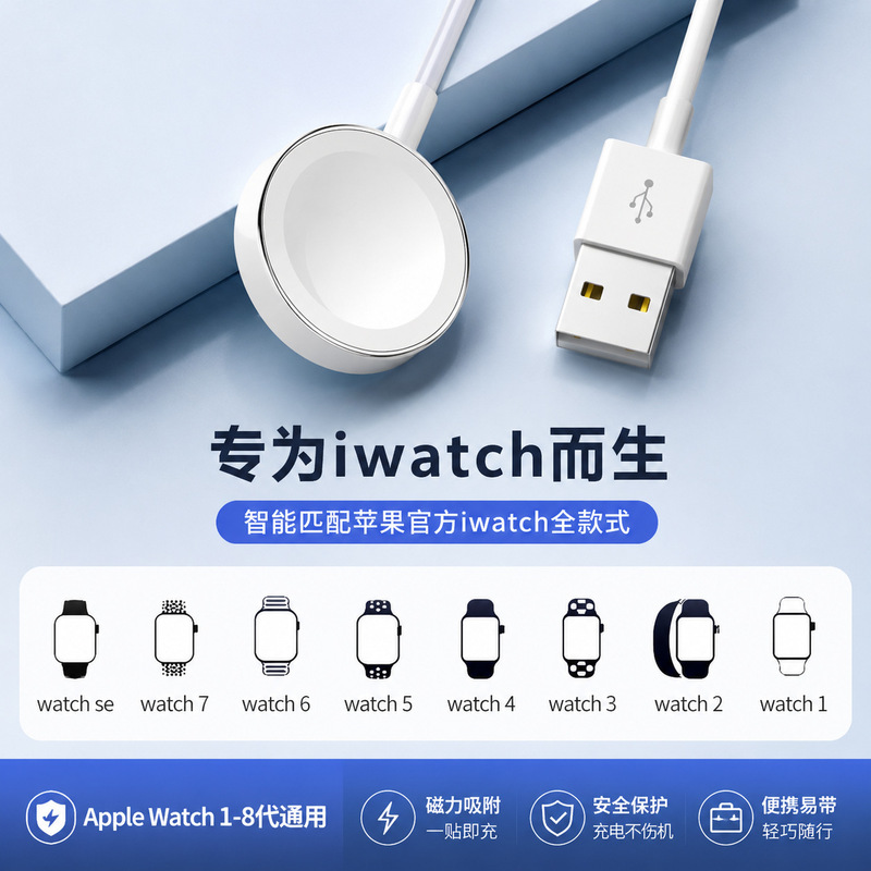 Suitable for Apple Watch Magnetic Wireless Charger iWatch Full Series Type-C/Usb-A