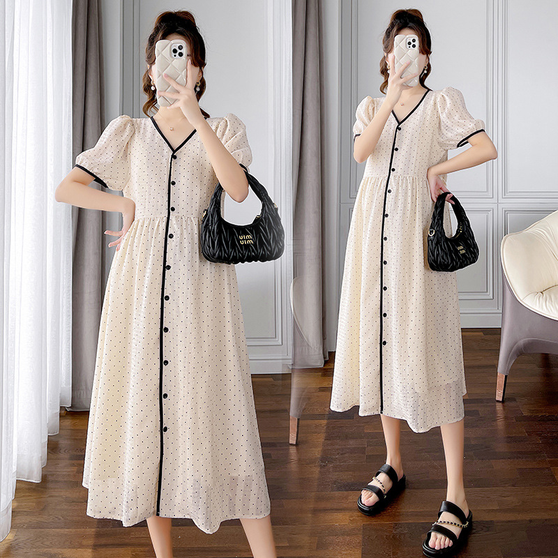 Summer shiffon fashionable light and thin long dress for pregnant