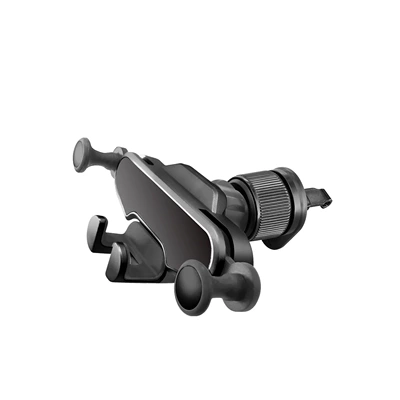 Car Mobile Phone Holder Air Outlet Mobile Phone Navigation Holder Gravity Retractable Automatic Locking Mobile Phone Holder Car New Model (Car phone holder) - 2141c6-black