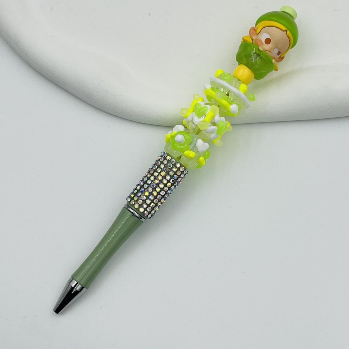 Genuino bolígrafo de granos espumoso, bolígrafo de cuentas encantador, bolígrafo de regalo creativo de dibujo a mano, bolígrafo de bola creativo