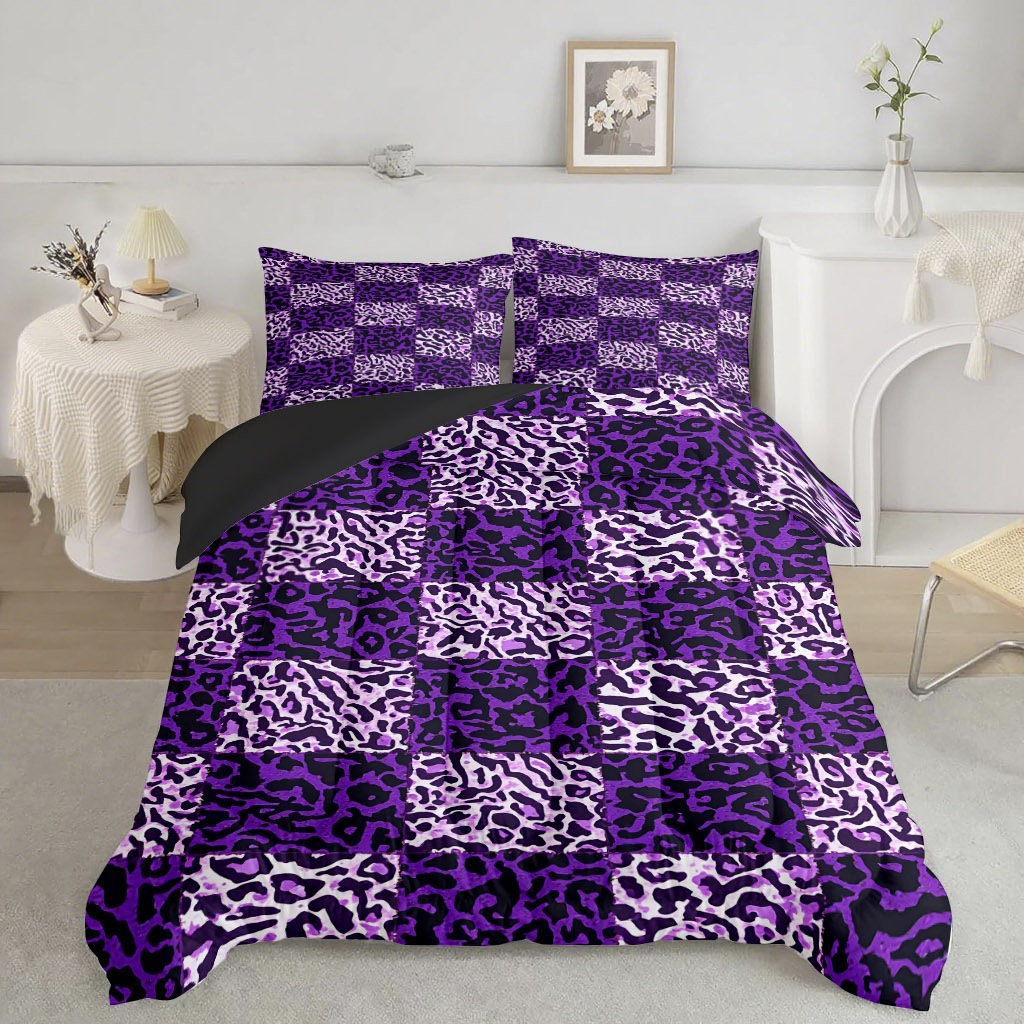 TEMU / JIT nuevo producto multicolor leopardo impresión digital HD 180gms edredón conjunto de ropa de cama
