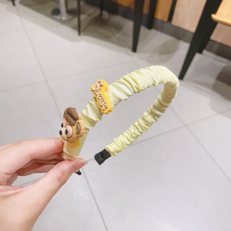 Color caramelo plisada diadema animal de dibujos animados lindo horquilla Corea del Sur Dongdaemun chica fresa oso estrella Shixi
