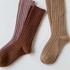 純色豎紋綿羊絨襪子秋冬新款加厚潮襪女襪保暖舒適軟乎乎
