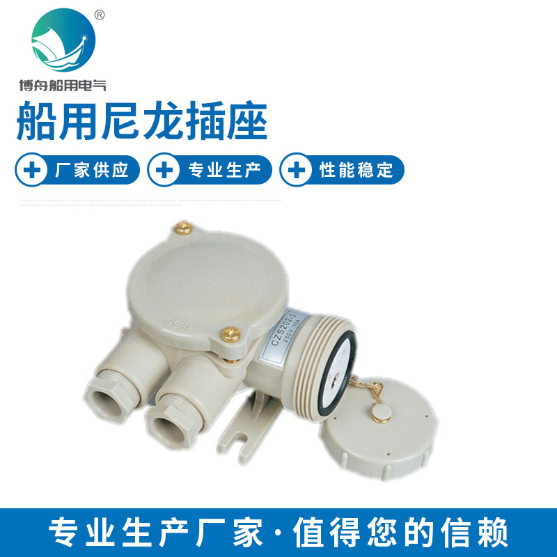 CZS202 船用尼龙插座 10A船用尼龙带开关插座